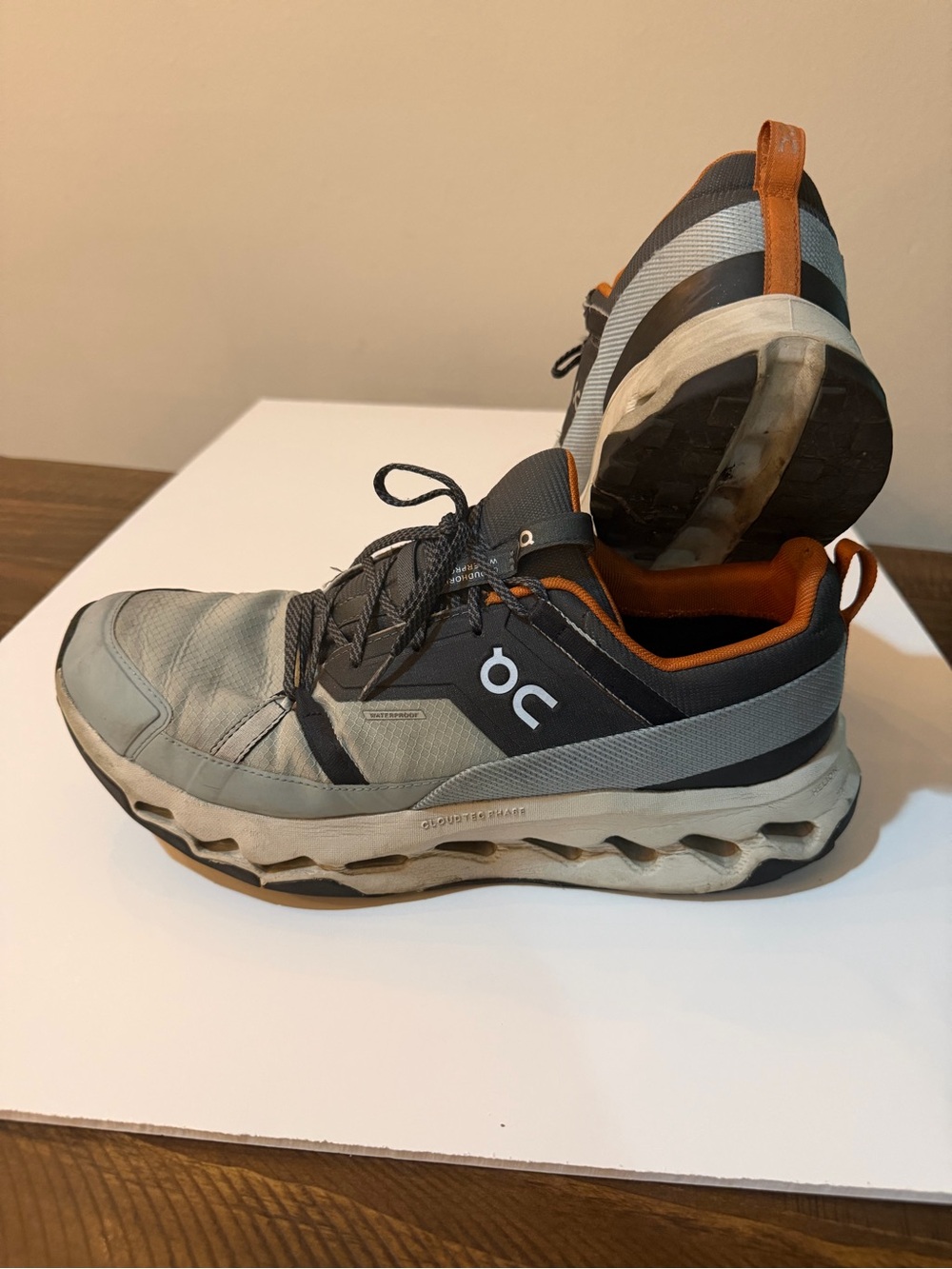 On Running Men’s Cloudace Sneakers in Grey with Orange Trim
